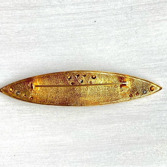 Chic! Vintage Adrienne Vittadini Art Deco Signed Brooch - Picture 5 of 8